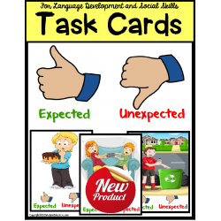 Social Skills EXPECTED and UNEXPECTED Task Cards for Autism